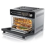 Arendo - Minibackofen 30l - Heißluftfritteuse 30 Liter - Edelstahl - Multifunktionsofen Umluft - mini Backofen Airfreyer XXL - 1800 Watt - Ofen mit 18 Programme - großer Innenraum mit 4 Ebenen