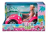 Steffi Love Beach Car, Spielpuppe im coolen Sommeroutfit mit Strandbuggy, 29cm, ab 3 Jahre