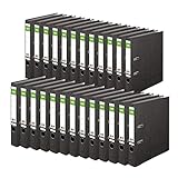 Original DINOR Ordner-Wolkenmarmor-Recycling - Made in Germany. 25er Pack 5 cm breit DIN A4 schwarz Aktenordner Briefordner Büroordner Pappordner Schlitzordner Grüner Balken Blauer Engel