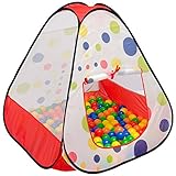 LittleTom Kinderzelt Bällebad – Pop-Up Spielzelt Indoor & Outdoor – 90x90x90 cm Ballgrube für Baby und Kinder, faltbares Zelt für Kinderzimmer