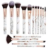Pinselset Makeup DUAIU 16 Stück Professionelle Pinsel Set Marmor Gesicht Make Up Pudercreme Puder Foundation Lidschatten Concealer Eyeshadow Schmink Pinsel Mit Schminktasche