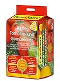 Floragard Aktiv-Tomaten- und Gemüseerde 20 L • hochwertige Spezialerde • mit 6-Monate-Langzeitdünger • für Tomaten, Chili, Zucchini, Gurken und anderes Gemüse