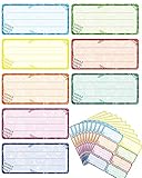 JEJA Etiketten Selbstklebend Schule Kinder 80 Stück, Aufkleber zum Beschriften, Klebeetiketten, Ordnerrücken Selbstklebend, Bunt Etiketten Schule Namensetiketten Buchetiketten Wasserflasche