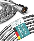 Engelbach Duschschlauch 2m mit doppeltem Verdrehschutz - Brauseschlauch aus Edelstahl - Flexibel & Knickfest - Universelles ½” Anschlussmaß - Made in Germany