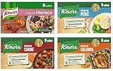 Knorr 4er-Mix Brühe | Fisch | Meeresfrüchte | Fleisch | Huhn | 4er-Packung mit 8 Würfeln