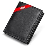 FOMAX Geld Mini-Format Herren aus echtem Leder mit RFID Schutz, 11 Kartenfächer Hochformat