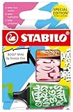 Textmarker STABILO BOSS MINI by Snooze One 3er Kartonetui: grün, pink, orange