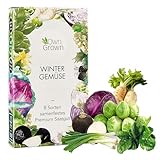 Winter Gemüse Samen Set : 8 Sorten Saatgut Set für die Wintergemüse Anzucht – Porree Samen, Rotkohl Samen, Rosenkohl Samen, Schwarzwurzel Samen, Spinat Samen, Lauch Samen – OwnGrown Samen Winterhart