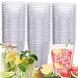 Rliocvhe 50 Stück Becher Plastik Mehrweg, Plastik Becher 0,22L, Transparenten Partybecher, Plastikbecher, Wasserbecher Ausschankbecher für Geburtstag, Partys, Hochzeiten, Getränkepartys, Weihnachten