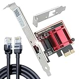 Ubit 2,5 GB PCIe Netzwerkkarte mit 1 m RJ45 Ethernet Patchkabel - PCIe auf 2,5 Gigabit Ethernet Netzwerkadapter, unterstützt Windows 11/10/8.1/8/7, Win Server 2022/2019/2016, Linux