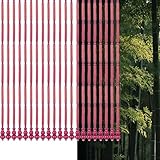 Türvorhang aus Bambus, mit Perlen, stilvoller Holzgewinde, Raumteiler und Sichtschutz für Wohnzimmer, Balkon, Fenster, ohne Bohren, Fliegengitter, Heimdekoration, Beige 80 x 1 cm