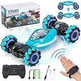 Ltteaoy Gestenoperation RC Auto Für Kinder,4WD 2.4GHz Ferngesteuertes ab 6/7/8/9/10/11/12 Jahre,Doppelseitige Rotierende Off-Road Twist Car 360° Flips mit Licht und Musik,Geschenke Für Kinder