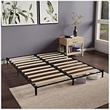 Dreamzie Bett 140x200 cm aus Metall mit Lattenrost - Bettrahmen mit Holzlatten - Bettgestell 140x200 Höhe 25cm - Schwarz