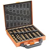 VonHaus HSS Bohrer Set mit Tragekiste – Bit Set mit 99 Teilen – 1,5–10 mm High Speed Stahlbohrer aus Titanbeschichtetem Stahl – Bohrerset für Holz, Mauerwerk und Metall – Bohrmaschinenzubehör