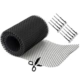 2 Stück 18 cm x 800 cm Dachrinnen Laubschutz Dachrinnenschutz,Mit 10 schwarzen geraden Haken,Regenrinnen Laubschutz Blättersieb Dachrinne Blätterschutz Regenrohrschutz fürDachtraufen,Dachrinnen