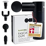 BLACKROLL® FASCIA GUN Massagepistole - Hochwertige Mini Massagepistole mit USB C für Muskulatur und Faszien I 4 Aufsätze mit 4 regulierbaren Stufen I Für Schmerzlinderung & Entspannung