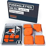 Presch Fugenglätter Set 5tlg. - Makellose Fugen dank extrem gerader Kanten - Spezialnoppen für leichtes Aufheben - Ideal für Dichtstoffe wie Acryl, Silikon uvm. - Silikon Abzieher inkl. Box