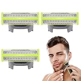 3 Stück Ersatzklingen für Philips OneBlade Elektrischer Bartstyler, Face & Body Wasserdichte Ersatzköpfe, Rasierer Bodygroom klingen Ersatzteil Zubehör