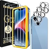 ivoler 3+3 Stück Schutz Glas Kompatibel für iPhone 14 Plus 6.7 Zoll, 3 Stücke Schutzfolie Mit 3 Stück Kameraschutz und Positionierhilfe, 9H Härte, HD Klar, Anti-Kratz, Anti-Bläschen
