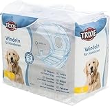 TRIXIE Windeln für Hündinnen Größe L - Saugfähige Hundewindeln bei Inkontinenz & Läufigkeit - 12 St. mit Gummizug für mehr Komfort, 38-56 cm Taillenumfang - 23635
