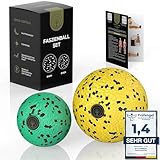 M.S.Lemberg® Faszienball klein Set - Massageball für gezielte Selbstmassage von Faszien, Verspannungen, Triggerpunkt u.v.m. - Faszienkugel Massagekugel für Ganzkörper Massage - 2X Ball 8cm & 6cm