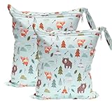 TRASUN Wetbag Kindergarten Nasstasche Windel Taschen Schwimmsachen Nassbeutel Nasse und Trocken Wickeltasche 2er Wasserdicht Waschbar Nassbeutel Organiser für Kleinkind