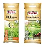 Substral Naturen 6in1 Komplett Rasendünger + Naturen Bio Bodenaktivkur Natürlicher Bodenaktivator