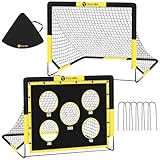Fussballtore für Garten Kinder, 2-in-1 Pop-Up Fußballtor Kinder, Faltbares fußball Tor mit 5 Zielscheiben & Tragetasche, Outdoor Spiele für Kinder mit 6 Heringen Fußballtraining für Park-1 Stück