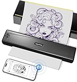 TATTMUSE Tattoo Drucker Bluetooth, Tattoo Stencil Drucker, Schablone Drucker mit 10 Stück Papier, Tattoo Transfer Drucker mit Smartphone PC, Thermodrucker Tattoo für Tattoo Künstler und Anfänger