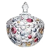 auons Bonbonglas Mit Deckel, Colorful Kristall SüßIgkeiten Glas, Bonbongeschirr Zuckerdose, Dekorative Candy Gläser Vorratsglas Keksdose Glas Candy Glasbehälter, Klein
