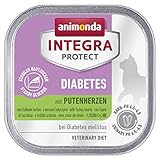 INTEGRA PROTECT in Schale, Nassfutter für erwachsene Katzen als Nahrungsergänzungsfutter für Diabetes mit Putenherzen 100 g