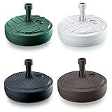 Sonnenschirmständer Schirmständer Ständer Schirmhalter Rund Rattanoptik oder Board Design 10 L 4 Farben wählbar von rg-vertrieb (Board Rund Dunkelgrün)