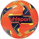 uhlsport 290 Ultra LITE Synergy, Junior Kinder Fußball Spiel- und Trainingsball, für Kinder bis zu 10 Jahren, Fußball Kinder, 5, Fluo Orange/Marine/Fluo G