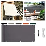 Balkonbespannung 105x900cm Polyester 100% Sichtschutz UV-beständige Sonnenschutzösen für einfache Installation ideal für Gärten Terrassen und Terrassen