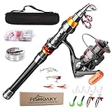 FISHOAKY Angelrute Teleskoprute, Carbon Fiber Fishing Rod Angelruten Angeln Rute Pole für Salzwasser Süßwasse| Kinder & Erwachsene | Boat, Surf, See, Daiwa, Dam, Ozean, Meer, Junior