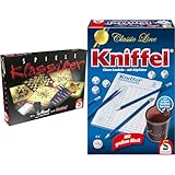 Schmidt Spiele 49120 Spiele Klassiker, Spielesammlung, 2 bis 6 Spieler & 49203 Kniffel, Classic Line, mit großem Block, mit original Kniffelbecher