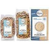 Werz Bio Flakes 3er Set 3x250g – Buchweizen Flakes, Braunhirse Flakes & Erdmandel Flocken – glutenfrei, ballaststoffreich, vegan, ohne Zuckerzusatz – Müsli Mix – aus kontrolliert biologischem Anbau
