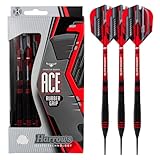 Harrows Ace Rubber Black Dartpfeile | Softdarts-Set mit Tragetasche |16g und 18g | Enthält Supergrip-Schäfte und 100-Mikron-Marathon-Flights