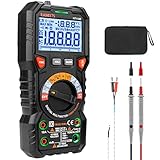 Digital Multimeter mit LED-Buchsen, KAIWEETS HT118E Strommessgerät, True RMS Auto-Range 20000 Zähler, misst Spannung,Kapazität, Temperatur, Widerstand für Elektriker