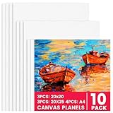 (10 Stück) Leinwände zum bemalen Set, Vorgespannte Weiße Künstler Leinwände für Acrylfarben und Aquarellfarbe, leinwand set Aus Baumwolle, Canvas Painting für Anfänger, Künstlerin und Studenten.