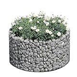 bellissa ‎‎95573 – Hochbeet Basic – Steinkorb-Pflanzkübel – Garten Bausatz mit Gabionen und Folie – rund 81x40 cm Outdoor