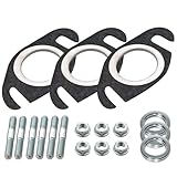 18 Stück Auspuffdichtung, Krümmerdichtung Auspuff Dichtung mit Stehbolzen Auspuff Dichtungen für Yamaha Peugeot 2t 50cc 2t Roller