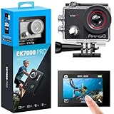 AKASO Action Cam 4K 20MP WiFi 40M Unterwasserkamera Wasserdicht Ultra HD Touchscreen Einstellbar Weitwinkel EIS Actioncam mit 2.4G Fernbedienung und 25 Zubehör Kit