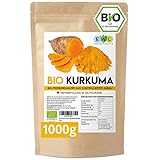 Bio Kurkuma Pulver I Kurkuma Pulver Bio I Kurkumapulver aus kontrolliert biologischem Anbau I Abgefüllt und kontrolliert bei uns in Deutschland 1kg Curcuma Pulver