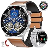 LIGE Smartwatch Herren mit Telefonfunktion, 1.43' Amoled Bildschirm Smart Watch mit Schlafmonitor 24/7 Herzfrequen, SpO2 für Android iOS, 110+ Sportmodi Fitnessuhr, IP68 Wasserdicht, Always on