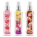 Body Mist By So…? Damen Körpernebel Vanilla, Red Velvet, Strawberries & Cream Körperspray Gemischte Duftbündel 100ml (3er-Pack)