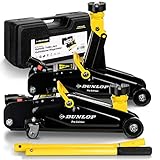 DUNLOP Wagenheber hydraulisch PRO Edition - Reifen wechseln in Bestzeit - 2t hydraulischer Rangierwagenheber für Auto PKW Kfz Reifenwechsel mit Transportbox und Gummiauflage - car Jack Set