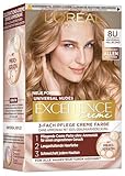 L'Oréal Paris Permanente Haarfarbe für jeden Hautton, Coloration ohne Ammoniak, Universale Nude-Töne mit vollständiger Grauhaarabdeckung, Excellence Creme, Nr. 8U Hellblond (Blond), 1 Stück