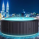 BRAST® Whirlpool aufblasbar MSpa | 2-8 Personen | viele Modelle rund und eckig | Ø 125-224cm | In- Outdoor Pool | bis zu 144 Massagedüsen | inkl. Aufblasfunktion Abdeckung Timer Heizung | Aurora