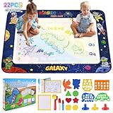 ROEXUN Aqua Wasser Doodle Matte,120x90cm Super Groß Aqua Magic Doodle Matte,Malmatte Mit Wasserstift Werkzeuge Stempe Zubehör,fleckenfreier Malspaß mit Wasser,für 1 2 3 4 5 6 Jahre Alt Junge Mädchen